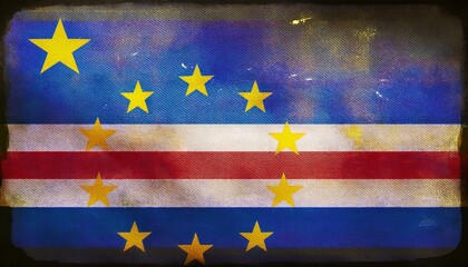 Old Vintage Cabo Verde Flag 