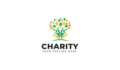 Connecting People Concept ,Social logos and charity for children, Education logo with love design, Donation logo
