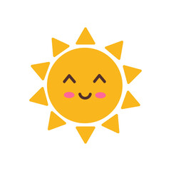 Cute sun with smiley face