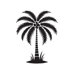 Palm tree silhouette vector design for logo design icon, sea vibe design