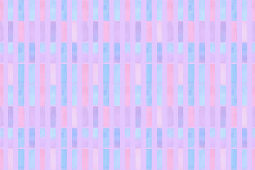 水彩画、水色と紫とピンクのストライプ柄シームレスパターン背景