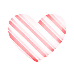 Watercolor painting of a red-pink heart for Valentine's Day, for decorating various events.