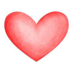 Watercolor painting of a red-pink heart for Valentine's Day, for decorating various events.