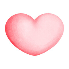 Watercolor painting of a red-pink heart for Valentine's Day, for decorating various events.