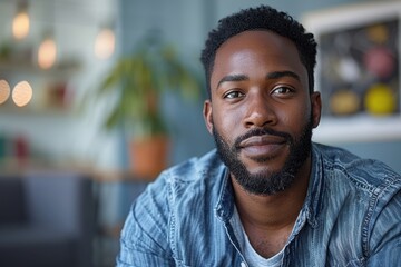 A smiling man with a beard poses casually in a cozy indoor setting, showcasing a relaxed and approachable demeanor.
