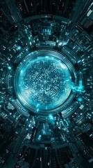 Digital technology metal stage earth poster background
