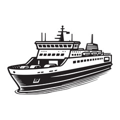 Fototapeta premium Smooth Sailing: Cruise Ship Vector Design for Creatives