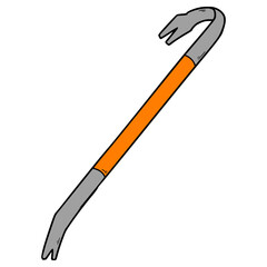 crowbar illustration hand drawn isolated vector