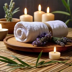 spa still life with candles