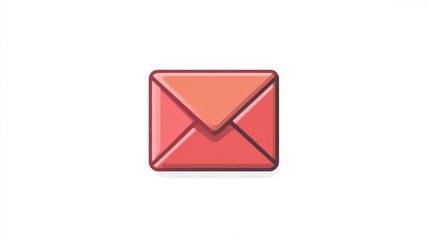 Simple red envelope icon, digital communication symbol.