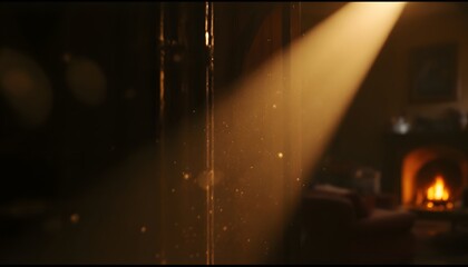 A Cozy Evening Glow with Warm Light Streaming Through a Window