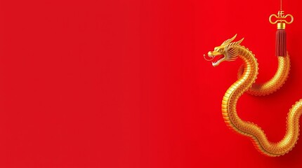 Obraz premium Chinese New Year background with red background and snake for Greeting card concept 