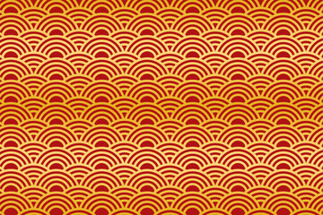CHINESE VECTOR ILUSTRATIONS PATTERN FOR DESIGN WITH GOLD AND RED COLOR