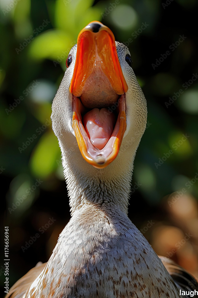 Canvas Prints duck with its beak wide open, looking as if it’s “laughing”