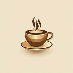 Fototapeta premium A steaming cup of coffee on a saucer. (2)