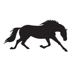 Majestic Silhouette of a Running Horse