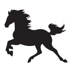 Obraz premium Running Horse Silhouette Vector Graphic for Design Projects