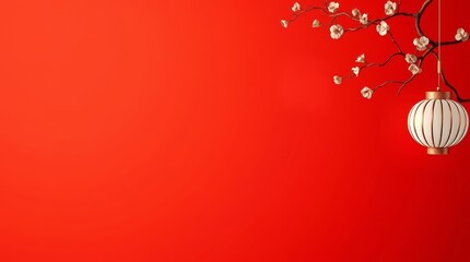 Chinese new year festive background with red decoration, Greeting Chinese new year 