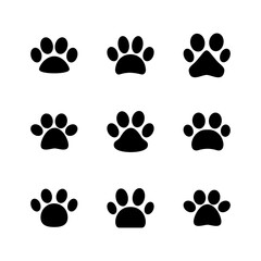Fototapeta premium Paw icon set. paw print icon vector. dog or cat paw