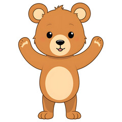 Obraz premium Cartoon Bear Vector Illustration with Warm Colors