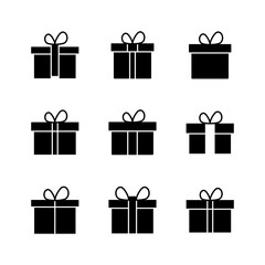 Gift icon set. gift vector icon. birthday gift