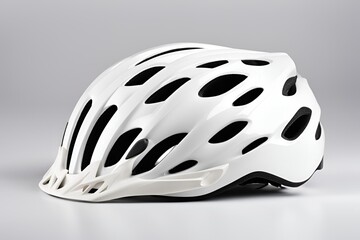 White bicycle helmet isolated on white background.
