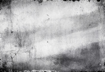 Black and white rough surface, grungy scratched texture, distressed wall background