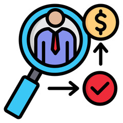 Sales and Job Activity Symple Lineal Color Icon Vector