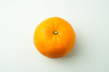 Ripe tangerines and Green orange leaves isolated on white background. Concept for Chinese Lunar New Year.