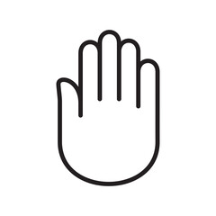 Thin line hand icon. Back view hand.