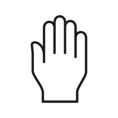 Thin line hand icon. Back view hand.