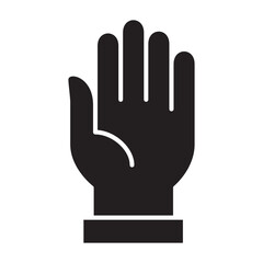 Single hand facing up icon. Flat solid design.