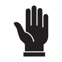 Single hand facing up icon. Flat solid design.
