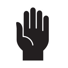 Single hand facing up icon. Flat solid design.