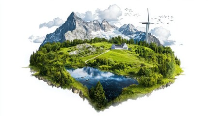 Climate change mitigation program training eco-friendly landscape educational workshop natural environment aerial view sustainable practices