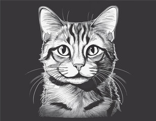 illustration of a cat vector icon sketch design