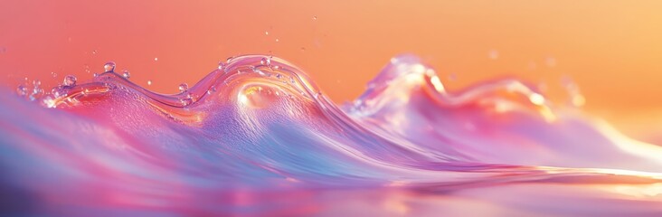  3D renderer of a beautiful flowing wave smooth and abstract with gradient reflection. 
