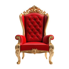 Santa Claus Throne Chair for Holiday Events and Photoshoots on transparent background