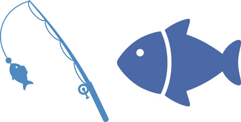 釣竿 　魚　アイコン © misato