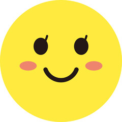 顔 表情 アイコン 黄色 シンプル 丸 単体 笑顔 女