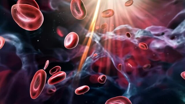 Cell blood flows in blood vessels【4K】
