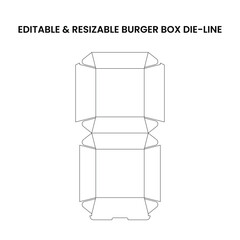 Editable and resizable burger box die-line template