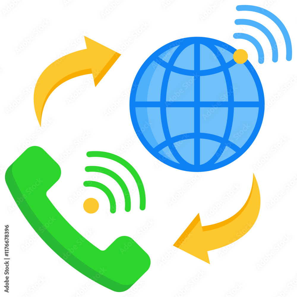 Wall mural Voip Icon