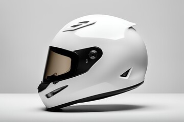 White fullface helmet isolated on white background.