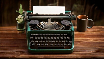 Generated image. Typewriter on the old table in the old room. World Typing Day