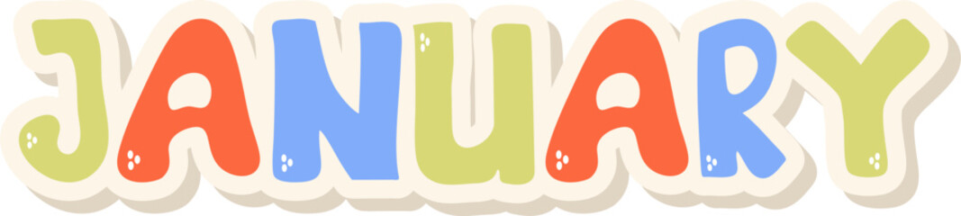 Month typography Planner Sticker