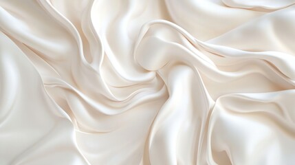 A close-up of soft, flowing white silk fabric, showcasing its smooth texture and elegance.