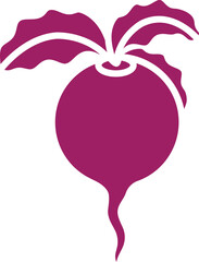 Purple Beetroot Icon in Flat Style.
