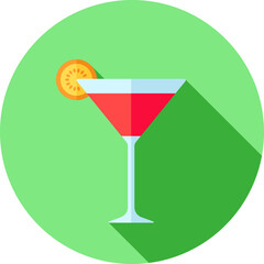 Colorful Margarita Icon on Circle Shape Flat Style.