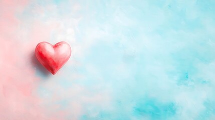 Obraz premium Aesthetic digital art of valentine's day heart celebration in soft romantic colors